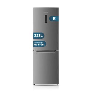 Frigorífico Combi Hyundai, No Frost. Clase E. Dimensiones: 184cm 60cm 68,5cm. Color Inox, Control con Display táctil.
