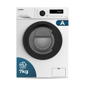 Lavadora Hyundai 7kg 1200rpm A 85cm 60cm 44cm Blanco Display Inverter Vapor Mi Ciclo