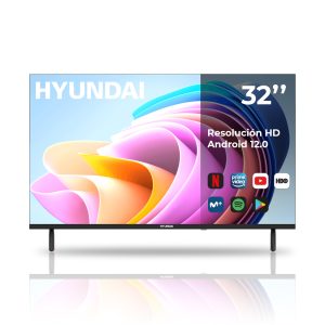 Smart TV Hyundai 32'' HD E Negro Android 12.0 Botón Apps DVBT2-S2 Miracast Modo Hotel