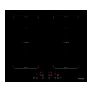Placa Inducción Hyundai 7200W 5,6cm 59cm 52cm Cristal negro Táctil 4Z 2 Flexizone Booster Stop&Go
