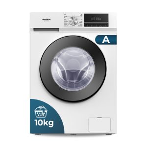Lavadora Hyundai,Capacidad 10kg 1400rpm, Clase A. Dimensiones: 85cm 59,5cm 62,5cm. Color Blanco, Control con Display. Motor Inverter. Programas: Vapor Antialérgico.