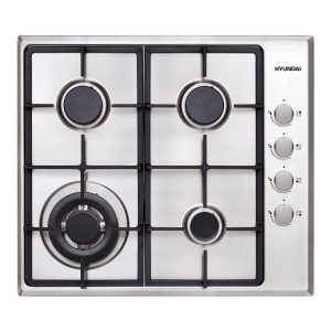 Placa Gas Butano Hyundai 6350W 4,4cm 58cm 51cm Inox Manual Auto Ig. 4Q Wok Kit Gas Forja