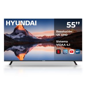Smart TV Hyundai 55'' 4k Ultra HD F Negro VIDAA 4.1 Botón Apps DVBT2-S2 Conexión Miracast Modo Hotel