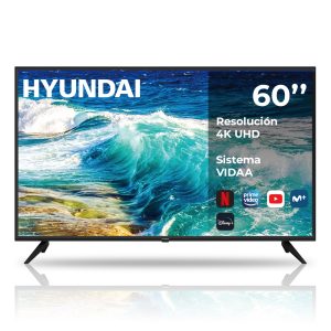 Smart TV Hyundai 60'' 4k Ultra HD G Negro VIDAA U6 Botón Apps DVBT2-S2 Modo Hotel
