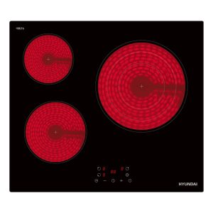 Placa Vitrocerámica Hyundai 5700W 5cm 59cm 52cm Cristal negro Táctil 3Z Triple Corona