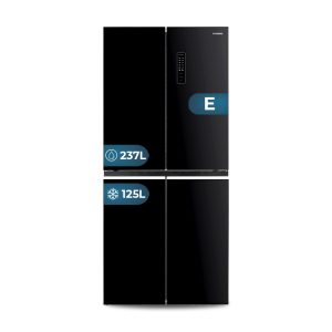 4 Puertas Hyundai No Frost E 180cm 79cm 63cm Cristal negro Display táctil Modo Eco Modo Super