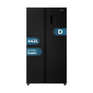 Frigorífico Americano Hyundai, No Frost. Clase D. Dimensiones: 177cm 90cm 59cm. Color Dark Inox, Control con Display táctil. Motor Inverter.