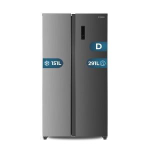 Frigorífico Americano Hyundai, No Frost. Clase D. Dimensiones: 177cm 90cm 59cm. Color Inox, Control con Display táctil. Motor Inverter.