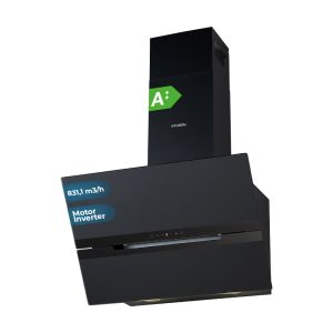 Campana Inclinada Hyundai, Clase A++ Dimensiones: 112,6cm 59,5cm 40,3cm. Color Cristal negro, Control Táctil Motor Inverter. Potencia de aspiración 831,1 m3/h, 64 dB. Función Booster.