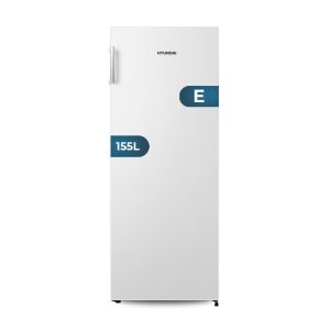 Congelador vertical Hyundai, No Frost. Capacidad 155L, Clase E. Dimensiones: 143,4cm 55cm 56,2cm. Color Blanco, Control con Display.
