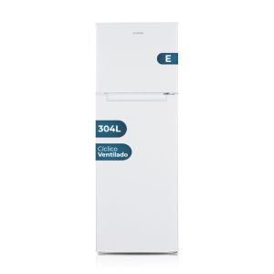 Frigorífico 2 Puertas Hyundai, Ventilado. Clase E. Dimensiones: 172cm 60cm 60cm. Color Blanco, Control Manual.