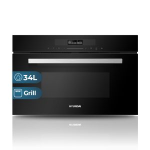 Microondas con Grill de integración Hyundai 34 Litros 900 W Cristal negro Display LED táctil Auto Cooking