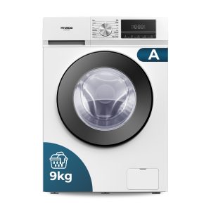 Lavadora Hyundai,Capacidad 9kg 1400rpm, Clase A. Dimensiones: 85cm 59,5cm 56cm. Color Blanco, Control con Display. Motor Inverter. Programas: Vapor Antialérgico.
