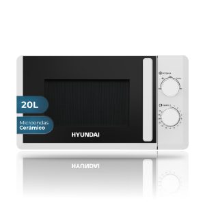 Microondas Cerámico Hyundai 20L 700W 28,3cm 45,1cm 33,7cm Blanco Manual
