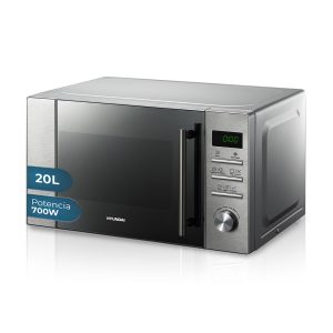 Microondas Hyundai 20L 700W 25,9cm 44cm 36,2cm Inox Display Auto Cooking