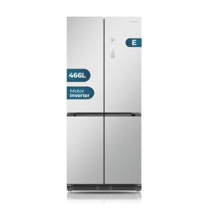 Frigorífico 4 Puertas de semi integración Hyundai, No Frost. Clase E. Dimensiones: 193cm 83,3cm 59,8cm. Color Inox, Control con Display táctil. Motor Inverter.