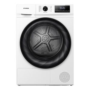 Secadora Bomba calor Hyundai, Capacidad 9kg Clase D. Dimensiones: 84,5cm 59,5cm 62cm Color Blanco, Control Display. Programas: Antialérgico Antiarrugas.