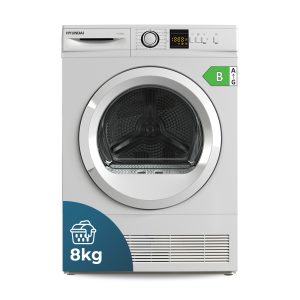 Secadora Condensación Hyundai, Capacidad 8kg Clase G. Dimensiones: 84,5cm 59,6cm 56,3cm Color Blanco, Control Display.