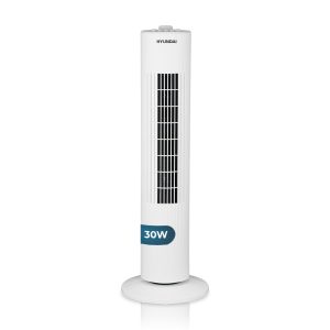 "Ventilador Torre Hyundai 28"" 30W Blanco Manual 3V Temporizador Oscilación"