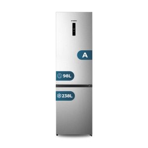 Frigorífico Combi Hyundai, No Frost. Clase A. Dimensiones: 201,7cm 59,5cm 57,9cm. Color Inox, Control con Display táctil. Motor Inverter.