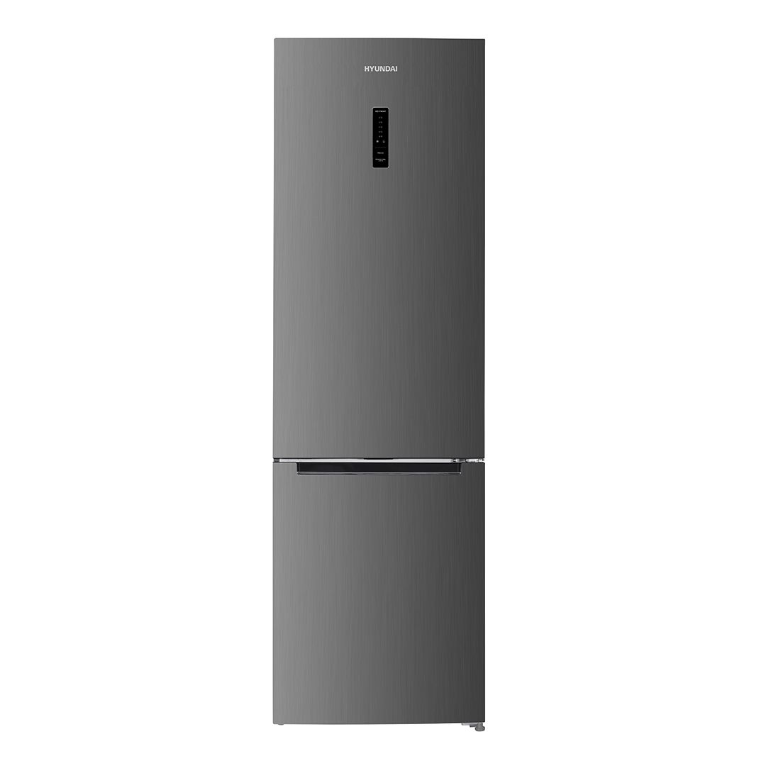 Frigorífico Combi Hyundai, No Frost. Clase E. Dimensiones: 201cm 60cm 60,5cm. Color Inox, Control con Display.