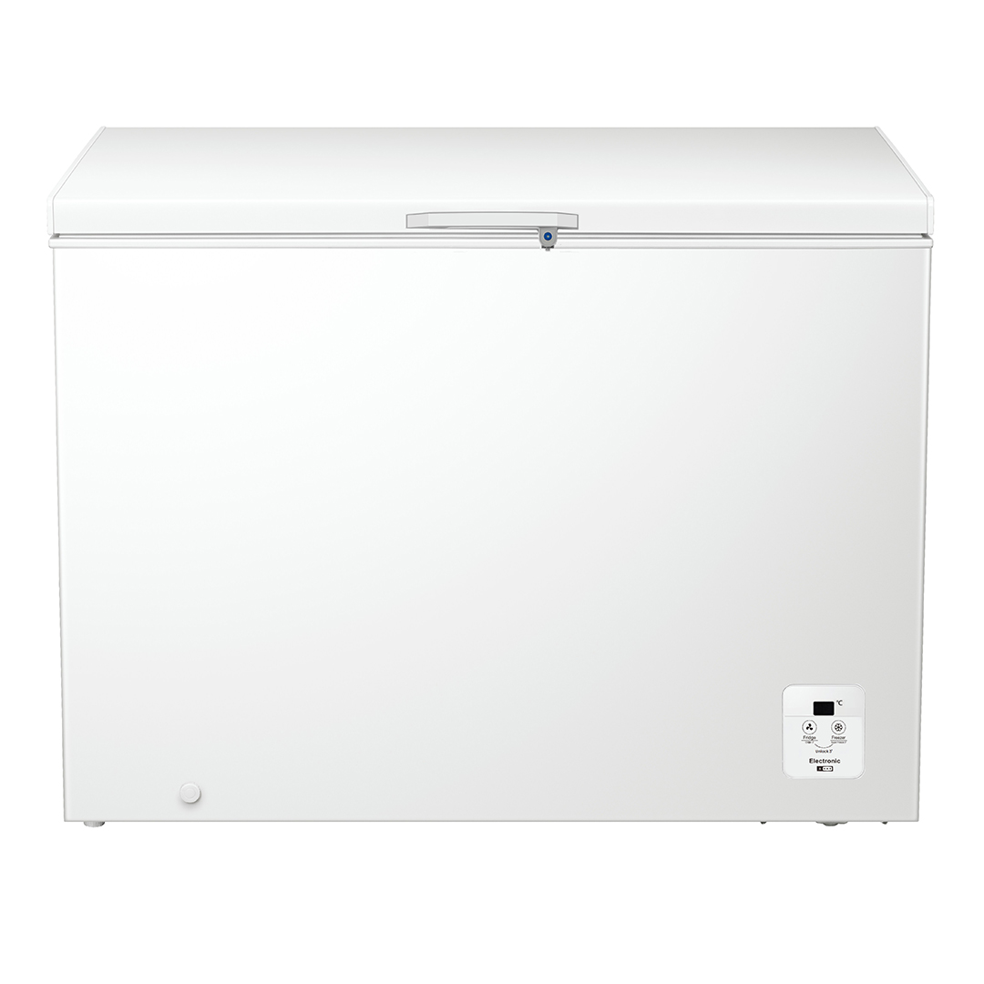 Congelador horizontal Hyundai, Dual Cooling. Capacidad 297L, Clase E. Dimensiones: 84,7cm 111,4cm 63cm. Color Blanco, Control Electrónico. Motor Inverter.