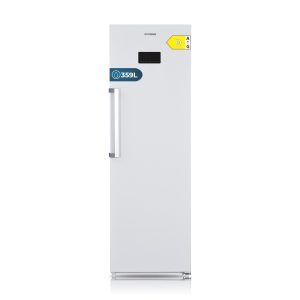 Refrigerador Hyundai, No Frost. Capacidad 359 L, Clase D. Dimensiones: 185cm 60cm 65cm. Color Blanco, Control con Display.