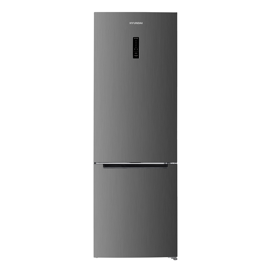 Frigorífico Combi Hyundai, No Frost. Clase E. Dimensiones: 186cm 60cm 60,5cm. Color Inox, Control con Display. Motor Inverter.
