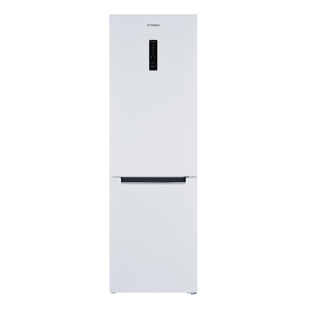 Frigorífico Combi Hyundai, No Frost. Clase E. Dimensiones: 186cm 60cm 60,5cm. Color Blanco, Control con Display. Motor Inverter.